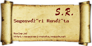 Segesvári Renáta névjegykártya