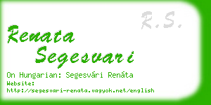 renata segesvari business card